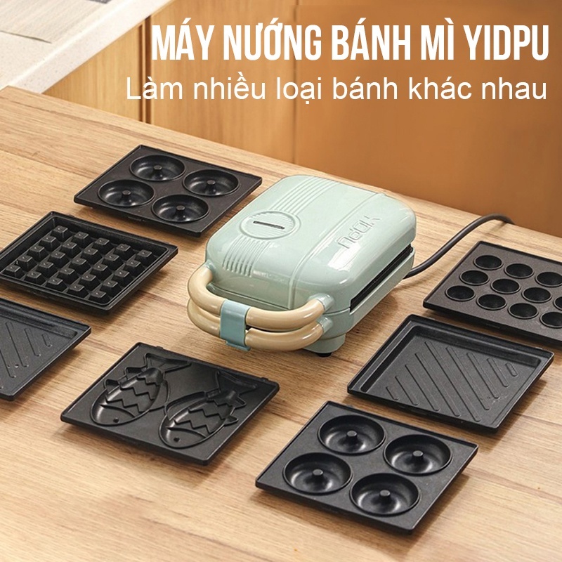 Máy Nướng Bánh Mì  Máy Kẹp Bánh Mì Sandwich Rán Trứng Làm Đồ Ăn Sáng Nướng Thịt 2 Mặt Thiết Kế Chống Bỏng An Toàn