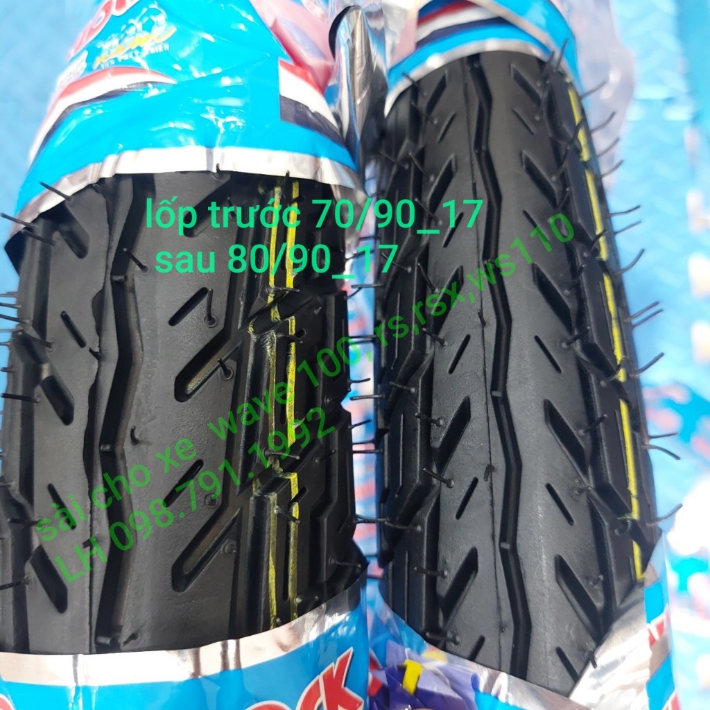 _Vỏ (Lốp) Chính hãng Xe Wave RS lốp trước- sau (70/90-17& 80/90-17) Hiệu vanlok