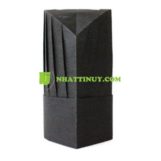 Mũ đầu bếp bằng giấy cao màu đen