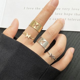 Set 2 nhẫn họa tiết hình bướm dạng hở dành cho cặp đôi