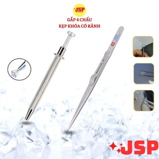 Nhíp kẹp gắp đá quy gắp đá 4 chấu chất liệu cao câp kẹp đá quy có rãnh cao cấp JSP