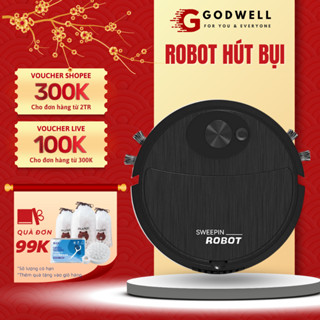 Robot Hút Bụi Thông Minh mini GODWELL Sweepin K235 Bốn Trong Một Sạc USB