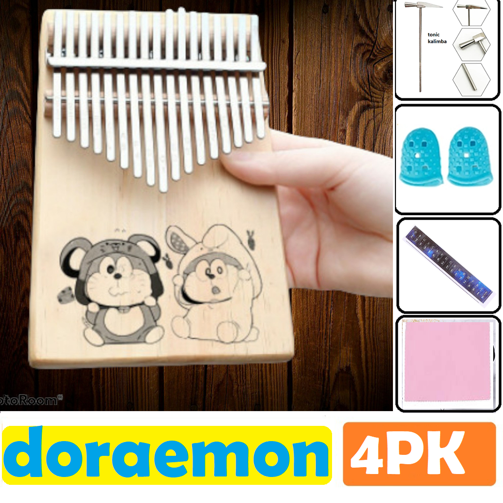ĐÀN KALIMBA 17 PHÍM DORAEMON tặng Sticker dán đàn kalimba 17 phím 21 phím 34 phím Tonic dễ nhìn tháo dỡ dễ dáng MODEL217