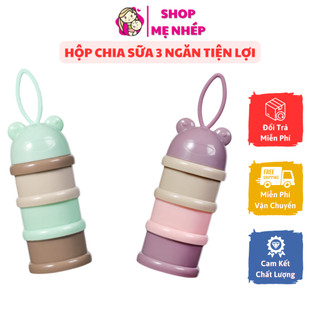 Hộp chia sữa 3 ngăn độc lập, có quai cầm rất tiện lợi
