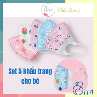 Khẩu trang 3 lớp cho bé từ 6th đến 3 tuổi; 4 đến 8 tuổi