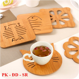 Miếng lót ly bằng gỗ hình dễ thương - siêu rẻ