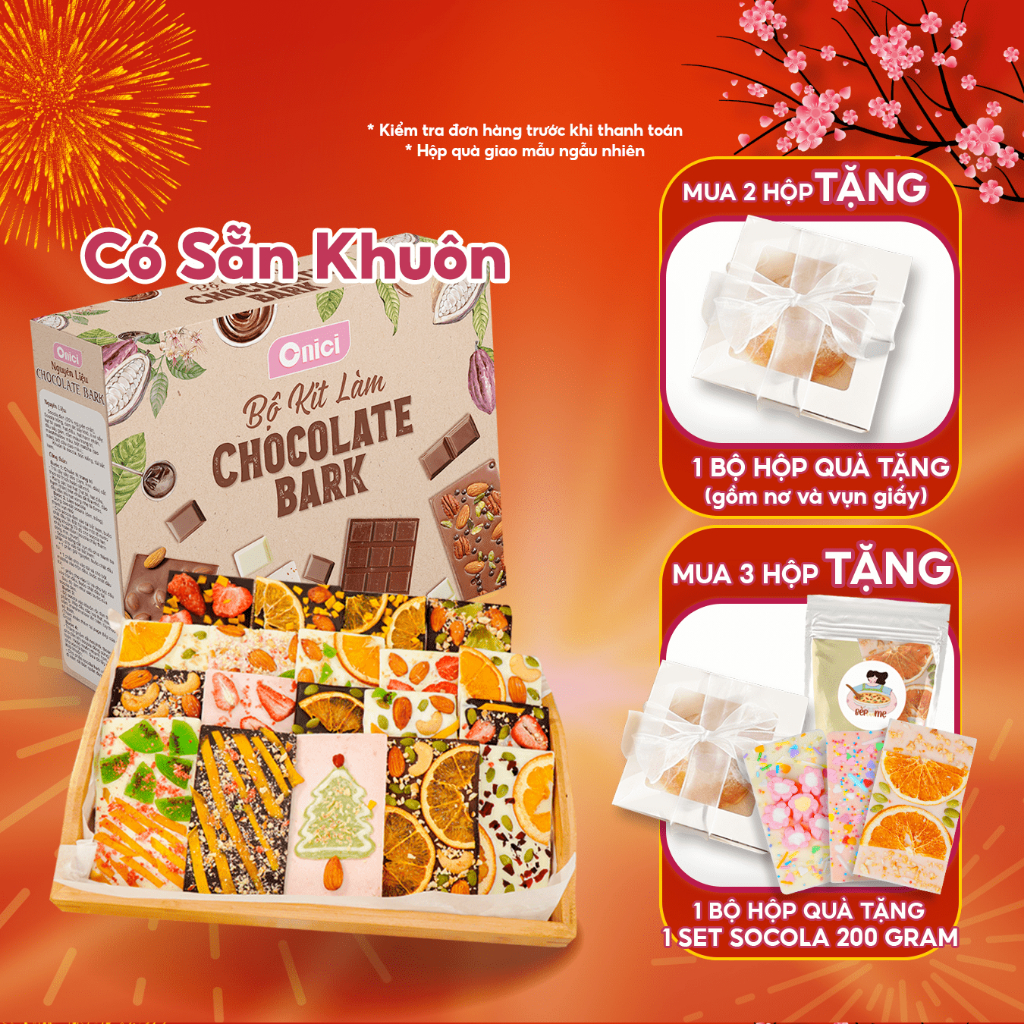 Set nguyên liệu Chocolate Bark thành phẩm 120 VIÊN