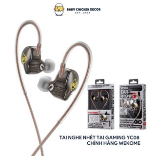 Tai nghe nhét tai WEKOME YC08,tai nghe có dây gaming tích hợp micro, cản tiếng ồn điều chỉnh âm thanh sống động