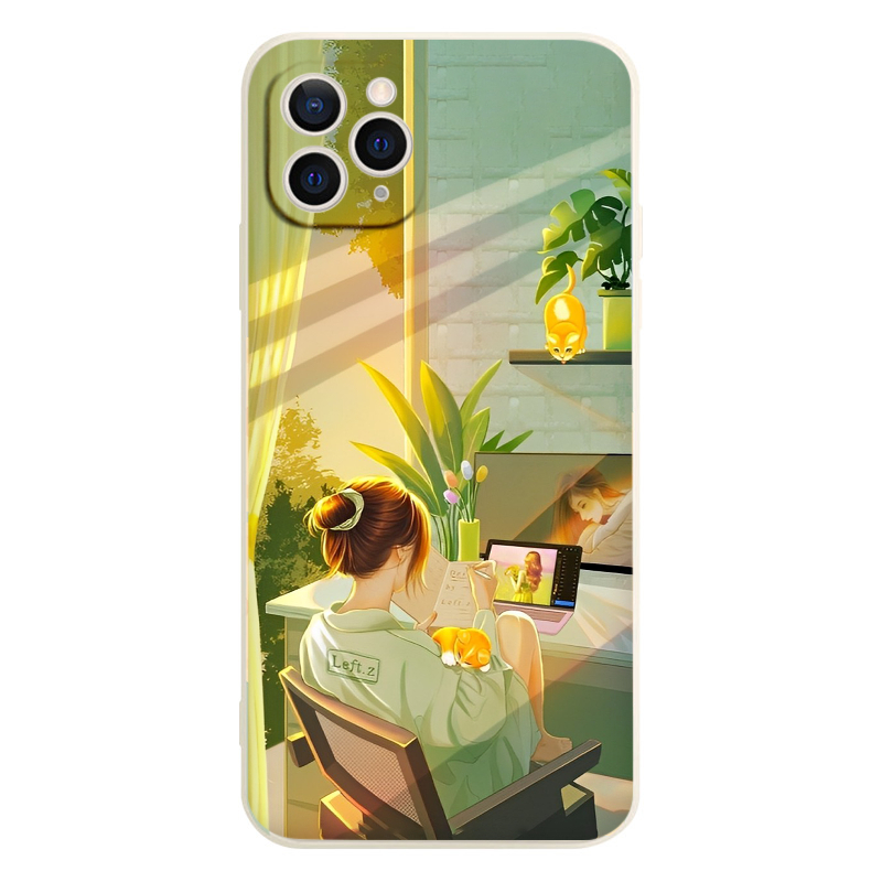 Ốp Điện Thoại Tpu In Hình Cô gái bên cửa sổ nắng chiều cực chill Cho iphone 14 pro 14 promax 11 12 13/6/7/8plus/X e5863