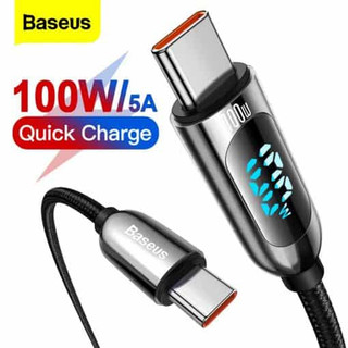 Cáp sạc nhanh dài 2m baseus c to c 100w màn led, cáp sạc nhanh 100w baseus display fast charging data cable type c