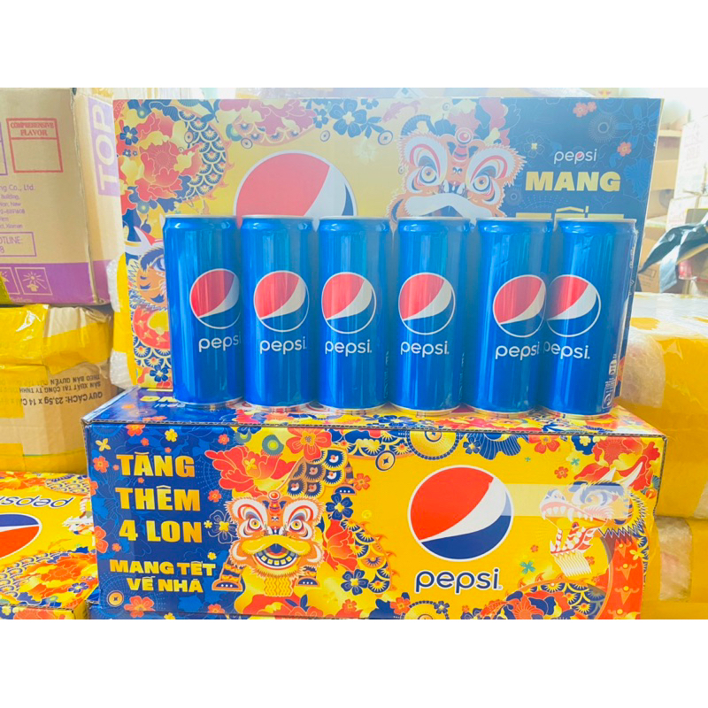 Thùng 24+4 Lon Nước Ngọt Có Gaz Pepsi Lon 320ml/lon(lon xanh)
