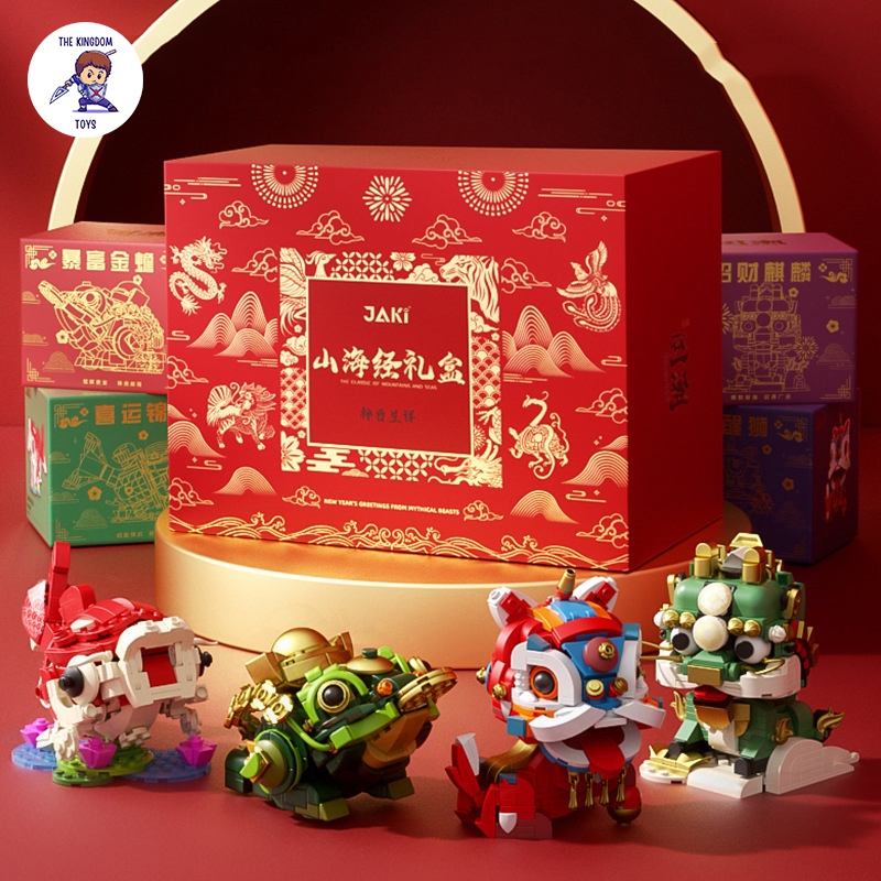 Đồ Chơi Lắp Ráp Linh Vật Kỳ Lân / Tỳ Hưu / Rồng / Cóc Thần Tài / Cá Chép Mô Hình Trang Trí Ngày Tết Phong Thủy Jaki