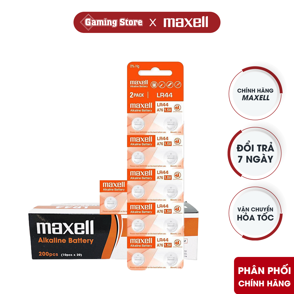 Pin Maxell LR44 / A76 - Hàng Chính Hãng