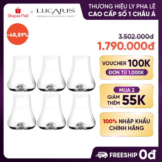 Bộ 6 cốc uống rượu whisky pha lê cao cấp lucaris whisky tasting 255ml nhập khẩu chính hãng, độ bền cao - classic t14wt09