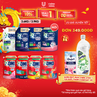 Nước giặt OMO Matic cửa trên chuyên gia giữ màu hương cam và hổ phách túi 3.6kg