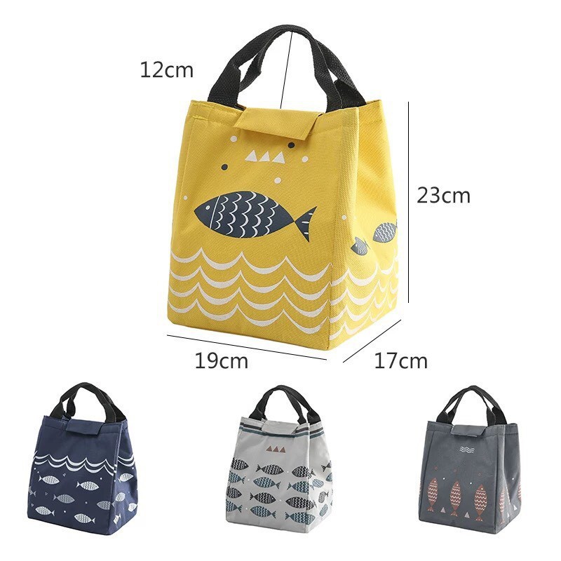 Túi đựng cơm giữ nhiệt - Túi đựng hộp cơm hình cá chọn màu 23x15x19cm - Túi cơm giữ nhiệt có lớp bạc cách nhiệt | BigBuy360 - bigbuy360.vn