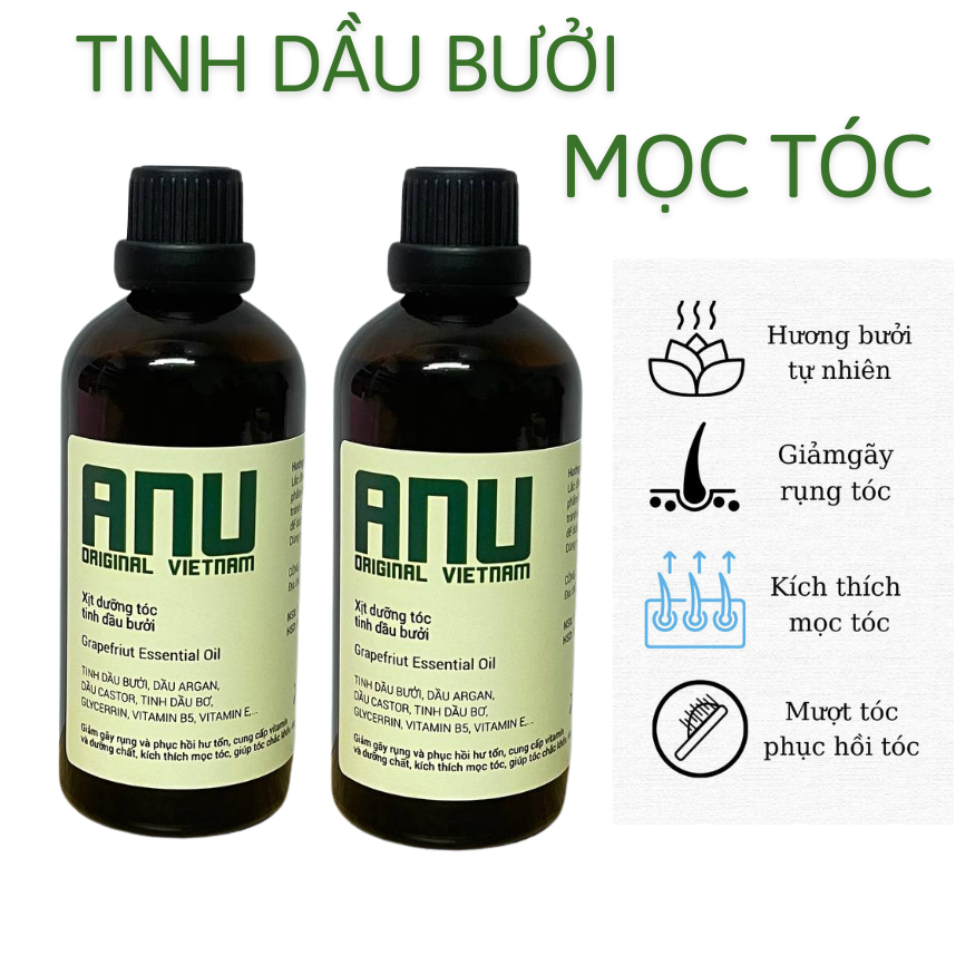 Nước Xịt Dưỡng Tóc Tinh Dầu Vỏ Bưởi ANU ORIGINAL 100ml Kích Thích Mọc Tóc Nhanh
