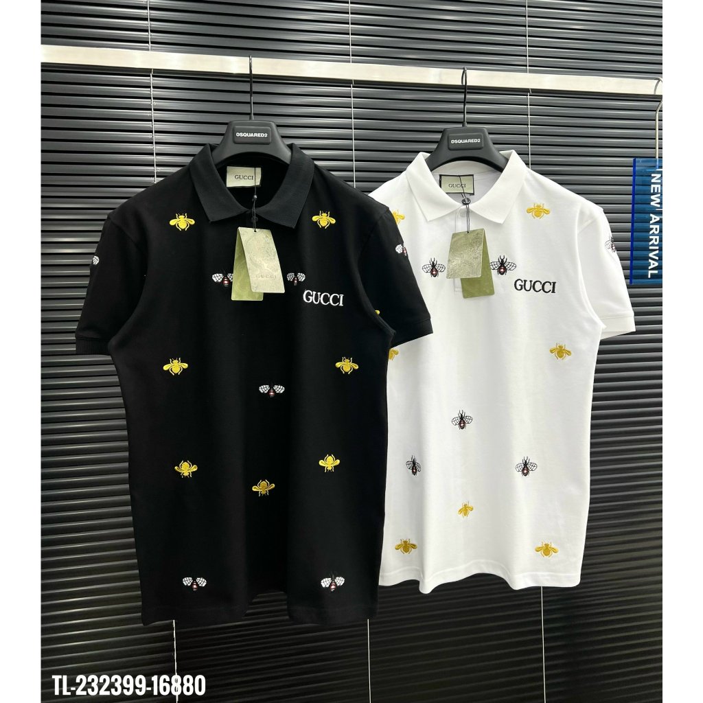 🔥Hot🔥Áo polo Gucci thêu hình thiết kế hot trend Nam Nữ New 2024