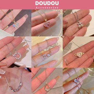 Dây chuyền ngọc nhân tạo Doudou Vòng cổ choker đính đá Dây chuyền đính đá đi tiệc thời trang XL011