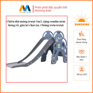 Cầu trượt rô bốt cho bé - Đi kèm phụ kiện cho bé - Chất liệu: Nhựa HDPE an toàn, cam kết không mù