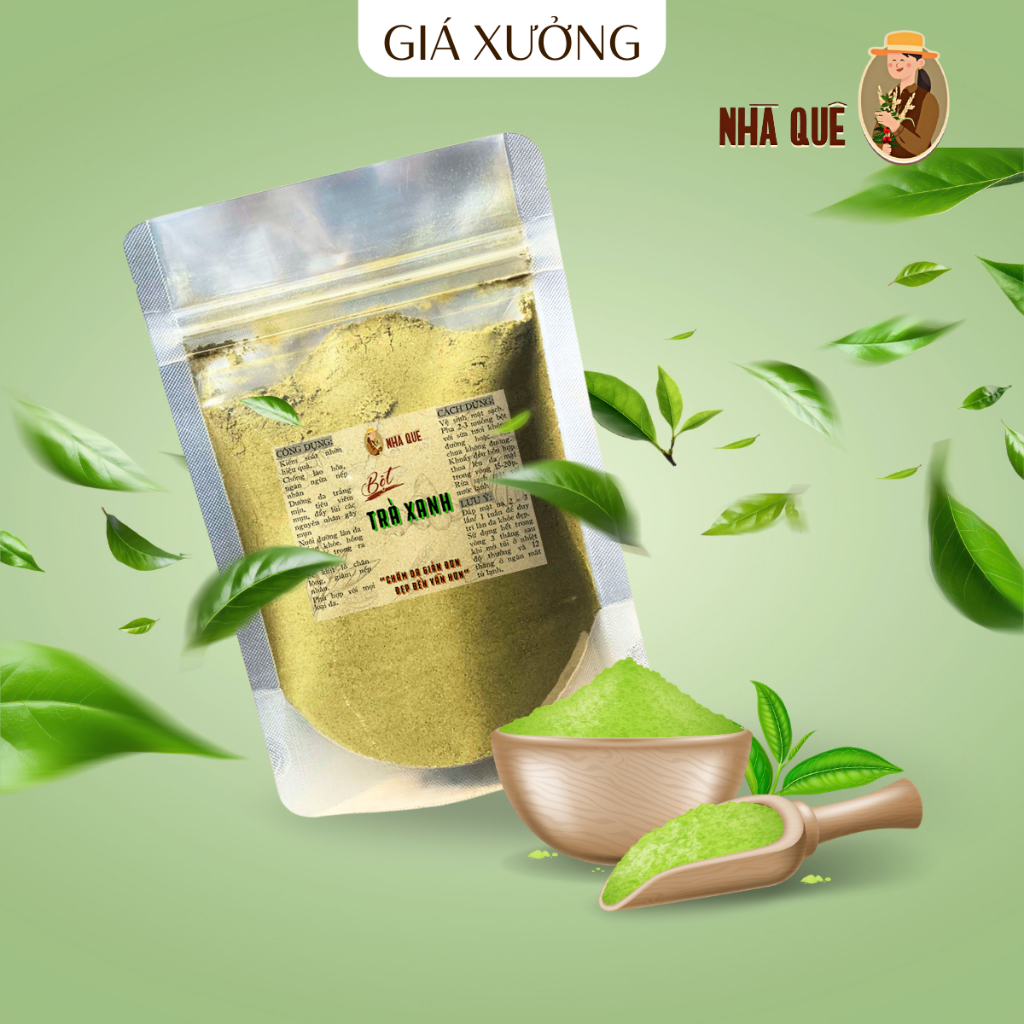 Bột Trà Xanh Handmade 100% Nguyên Chất Đắp Mặt Trắng Da 100Gram