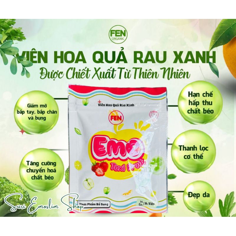 EMO TOXI FRUIT VIÊN UỐNG GIAM CAN  ( Free ship kèm quà tặng)