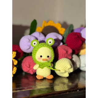 (CÓ SẴN) Móc khoá vịt đội mũ ếch cute, vô tri