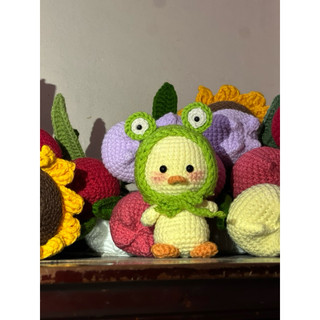 (CÓ SẴN) Móc khoá vịt đội mũ ếch cute, vô tri