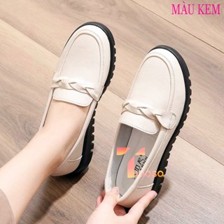 Giày lười nữ da thật, giày trung niên, chất da siêu mềm êm chân, giày da thật bảo hành 1 năm (giày doc nữ)