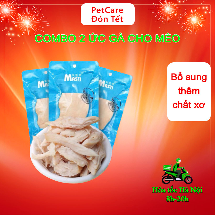 Ức gà tươi cho mèo Masti 40g Combo 2 gói