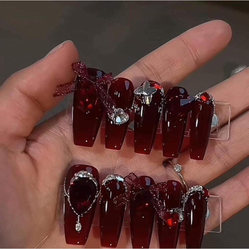 [Phụ Kiện Nail Chính Hãng] Thạch đỏ ruou vang