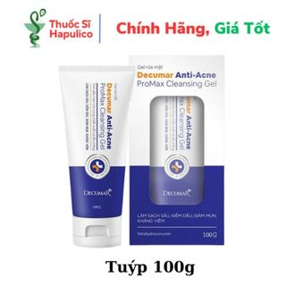 Sữa rửa mặt dạng gel ngừa mụn, mờ thâm, ngừa sẹo, tái tạo da decumar anti-acne promax cleansing gel - tuýp 100g