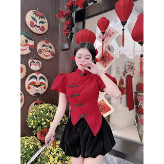 Set áo dạ cách tân kèm quần nhung q11