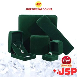 Hộp nhung đựng trang sức JSP nhận in Logo Xanh lá hộp đựng nhẫn hộp dây chuyền vòng tay bông tai
