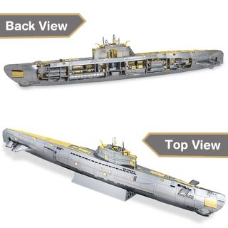 Đồ chơi lắp ráp mô hình 3d bằng kim loại piececool tàu ngầm hải quân đức u-boat