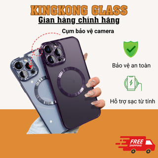  Ốp Điện Thoại từ tính Silicon Trong Suốt KOLEAD P41 Có Viền và Vòng Kim Loại cho 13 14 15 Pro Promax Plus