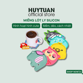 Miếng lót ly cốc hoạt hình - Đế lót ly chống trượt bằng silicon (LCHH03) - Miếng lót cốc silicon mềm dẻo cách nhiệt