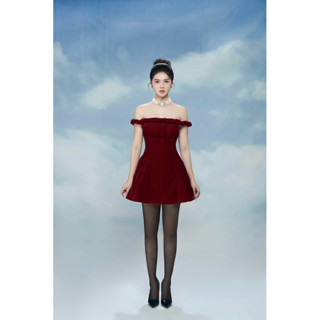 ĐẦM ĐỎ VELVET SANG TRỌNG TIỆC TÙNG - VELVET DRESS