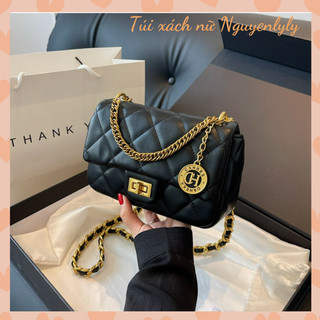 Túi xách đeo chéo nữ túi xách đẹp da mềm khóa xoay trần trám charm tròn Nguyenlyly K155