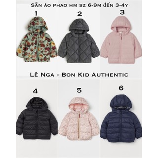 Áo phao bé trai bé gái HM UK/JAPAN/CHINA chính hãng sz từ 6-9m đến 3-4y
