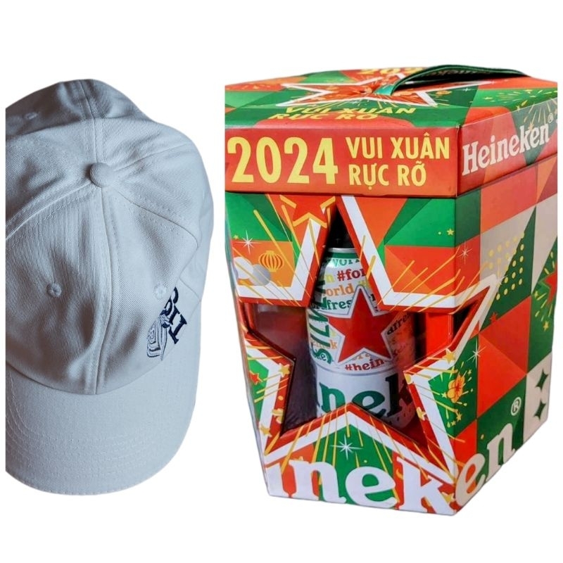[tặng 1 nón Tiger] 1 hộp gồm 6 lon 250ml bia Heineken Tết Giáp Thìn 2024 Heineken New Year of the Dragon Vietnam