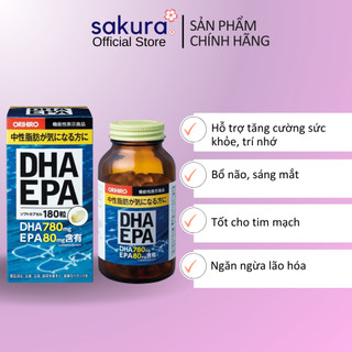 Viên uống bổ não DHA EPA Orihiro 180 viên- Sakura Store Official