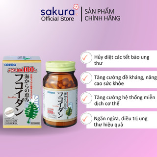 Viên tảo hỗ trợ chống u.ng th.ư Fucoidan Orihiro 90 Viên- Sakura Store Official