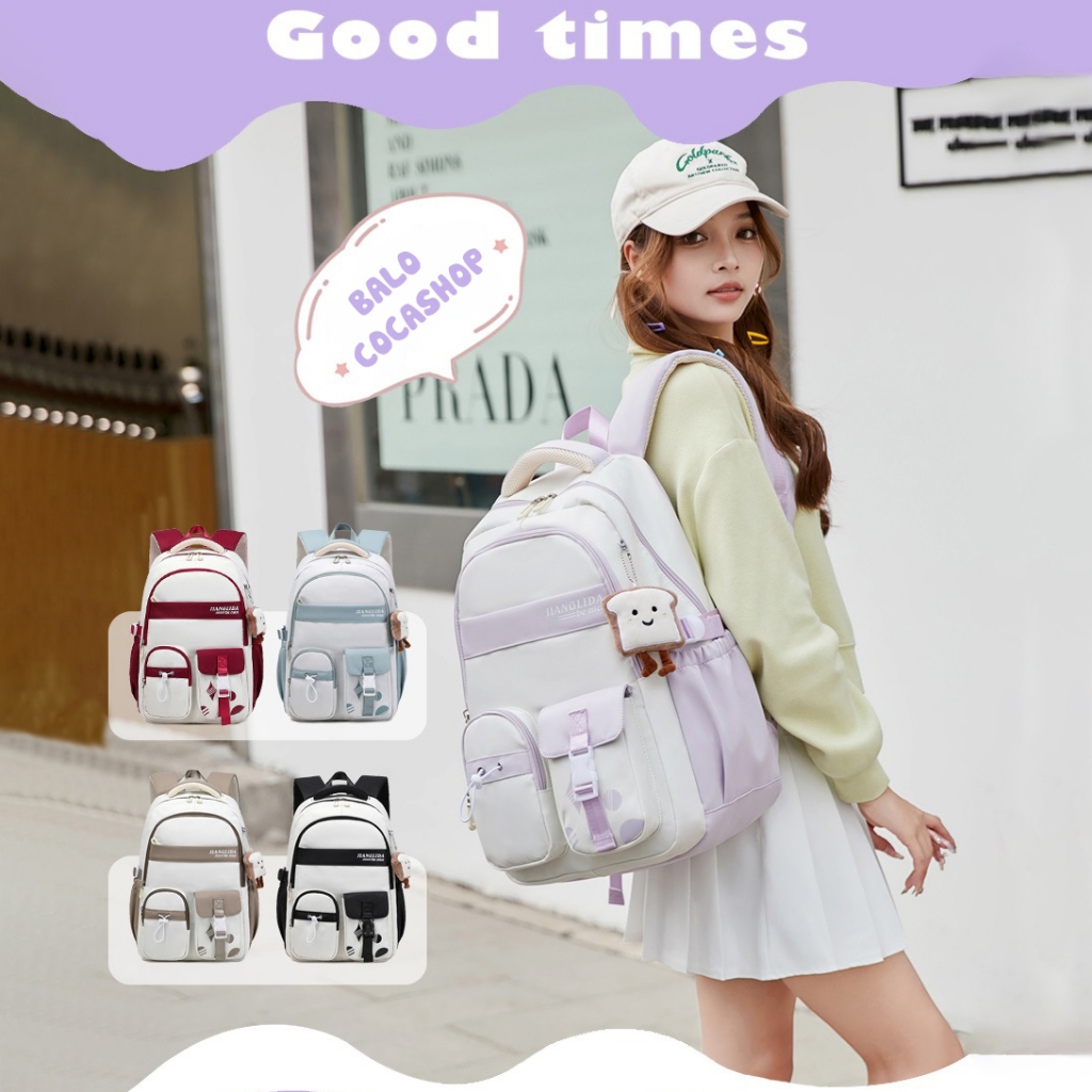 Balo đi học nữ thời trang phong cách hàn màu pastel kiểu dáng mới đựng laptop đi làm du lịch 9661