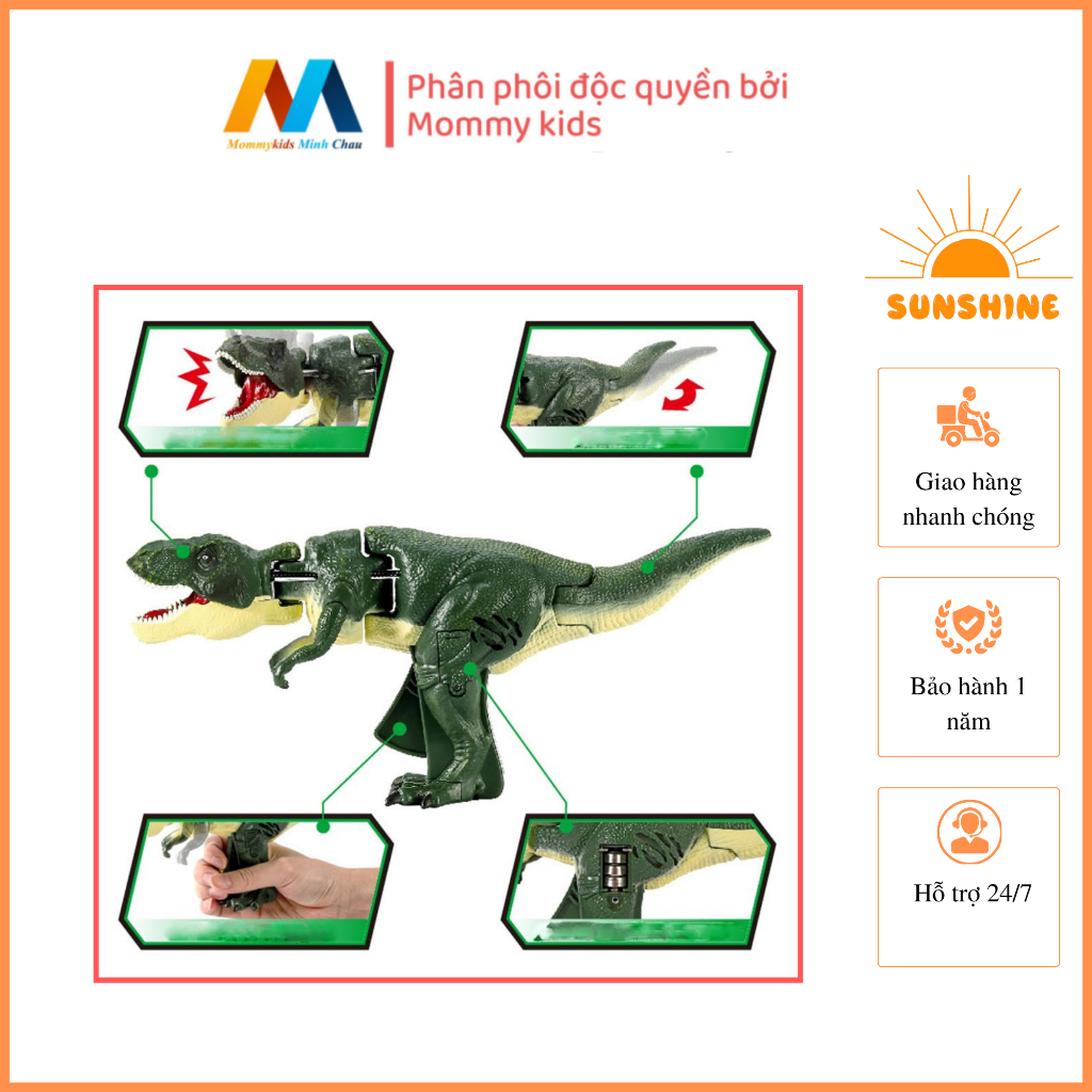 KHỦNG LONG VÔ TRI Đầu và đuôi lắc lư bằng điện khủng long gầm rú tương tác giữa cha mẹ và con cái Mô phỏng kỷ Jura Tyran