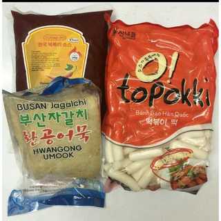 Combo 500g bánh gạo Topokki kèm 450g chả cá kèm 100g sốt Hàn Quốc