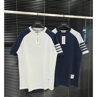 Áo Thun Tee Phối Sọc TB Hot Trend 2024 Unisex Nam Nữ Cotton 100%