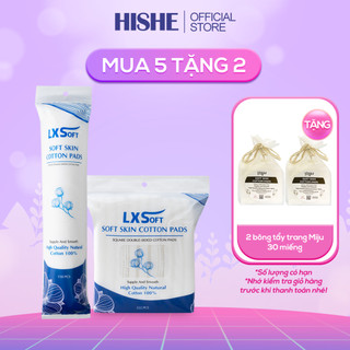  Combo 5 Bông tẩy trang Hàn Quốc LXSoft - 100% cotton Dập viền chắc chắn - Không xơ bông
