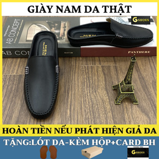  Giày sục nam da bò cao cấp đế cao su êm chân khâu chỉ siêu bền GM0102 