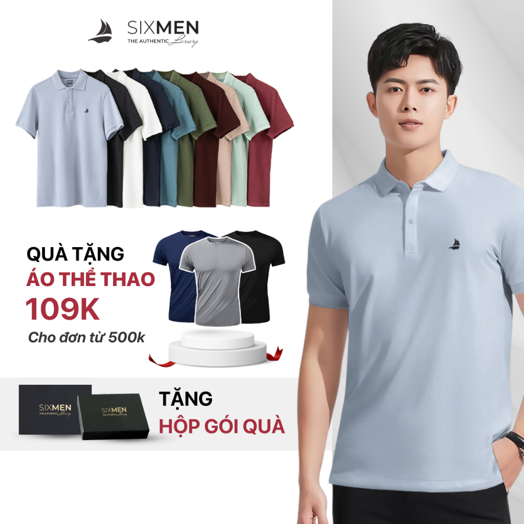 Áo Polo nam cao cấp cổ bẻ  BASOR - Polo SIXMEN vải cá sấu cotton CVC Thoáng mát